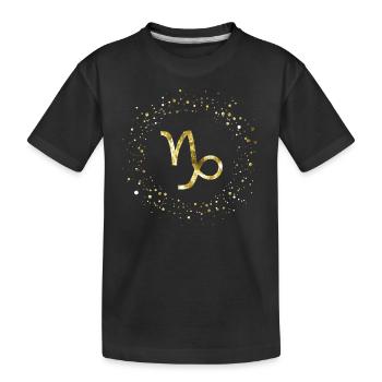 Capricorn Zodiac Sign - Kids' Premium Organic T-Shirt - black - Front