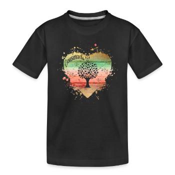 cousinade arbre coeur a personnaliser - T-shirt bio Premium Enfant - noir - Devant