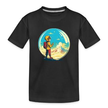 Petit explorateur à la conquête du monde - T-shirt bio Premium Enfant - noir - Devant
