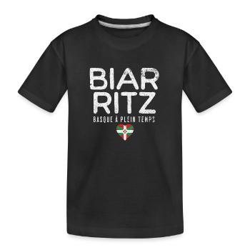 Full-time Basque - Kids' Premium Organic T-Shirt - black - Front