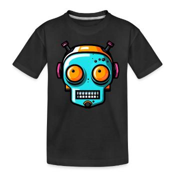 Cute Halloween Robot - Kids' Premium Organic T-Shirt - black - Front