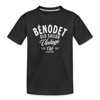 Benodet Old Sailor Vintage Club - Kids' Premium Organic T-Shirt - black - Front