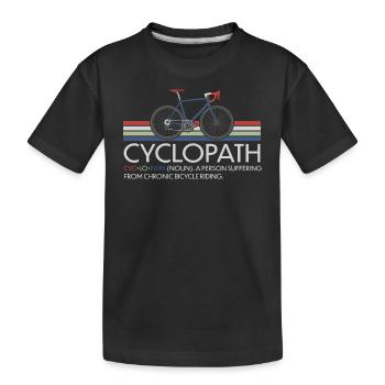 CYCLOPATH GRAVEL RADRENNFAHRER RETRO RENNRAD - Kinder Premium Bio T-Shirt - Schwarz - Vorne