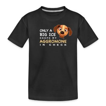 Lustiger Spruch, Eis hält mein Aggromon in Schach - Kinder Premium Bio T-Shirt - Schwarz - Vorne