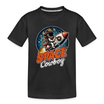 Weltraum-Cowboy - Kinder Premium Bio T-Shirt - Schwarz - Vorne