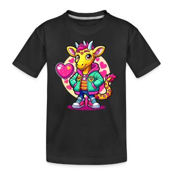 Parade de girafe : girafe cool - T-shirt bio Premium Enfant - noir - Devant