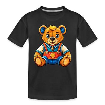 Cute Teddy - Kids' Premium Organic T-Shirt - black - Front