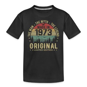 Original 1973 Retro 1973 Geburtstagsgeschenk 1973 - Kinder Premium Bio T-Shirt - Schwarz - Vorne