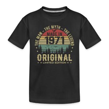 Original 1971 Retro 1971 Geburtstagsgeschenk 1971 - Kinder Premium Bio T-Shirt - Schwarz - Vorne