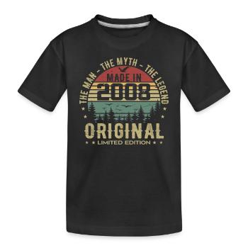 Original 2008 Retro 2008 Geburtstagsgeschenk 2008 - Kinder Premium Bio T-Shirt - Schwarz - Vorne