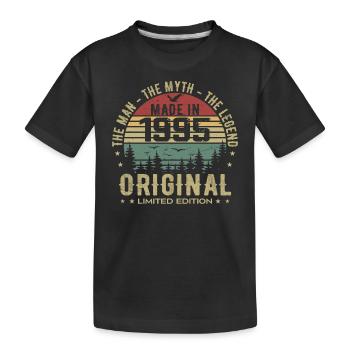 Original 1995 Retro 1995 Geburtstagsgeschenk 1995 - Kinder Premium Bio T-Shirt - Schwarz - Vorne