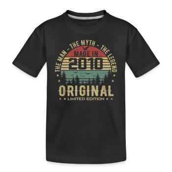 Original 2010 Retro 2010 Geburtstagsgeschenk 2010 - Kinder Premium Bio T-Shirt - Schwarz - Vorne