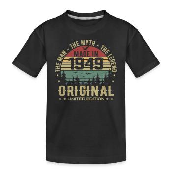 Original 1949 Retro 1949 Geburtstagsgeschenk 1949 - Kinder Premium Bio T-Shirt - Schwarz - Vorne