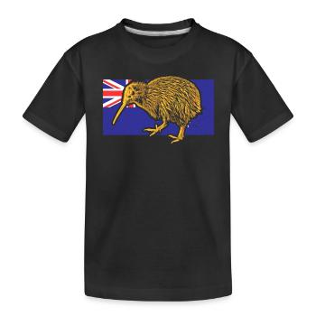 Kiwi oiseau drapeau néo-zélandais - T-shirt bio Premium Enfant - noir - Devant