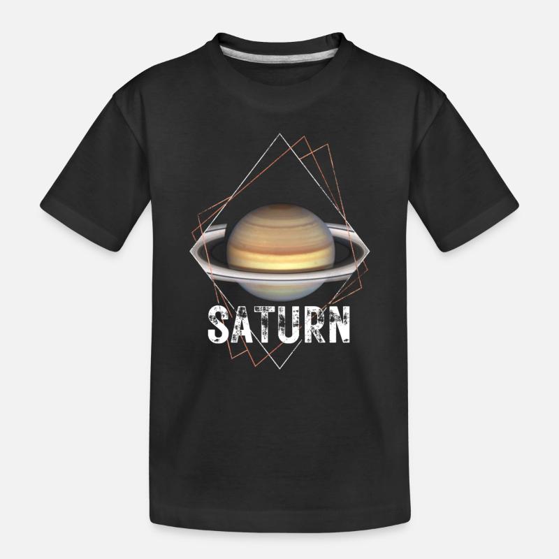 Saturn Planet Sonnensystem - Kinder Premium Bio T-Shirt - Schwarz