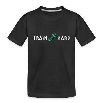 Trainiere hart - Kinder Premium Bio T-Shirt - Schwarz - Vorne