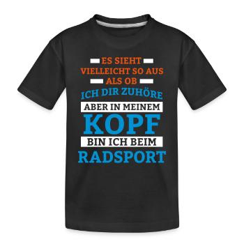 Radsport Sportart - Kinder Premium Bio T-Shirt - Schwarz - Vorne