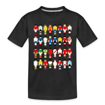 Pixelart Fußball-Teams - Kinder Premium Bio T-Shirt - Schwarz - Vorne
