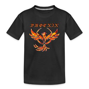 Flaming Phoenix in flames - Kids' Premium Organic T-Shirt - black - Front