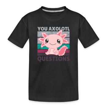 Axolotl lovers cute animals children axolotl - Kids' Premium Organic T-Shirt - black - Front