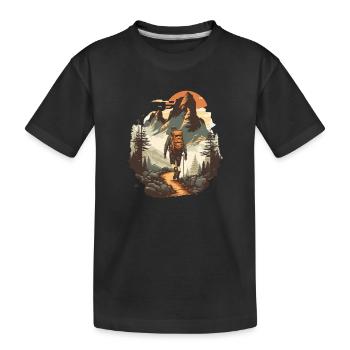 Wanderfreude Lust am Wandern - Kinder Premium Bio T-Shirt - Schwarz - Vorne