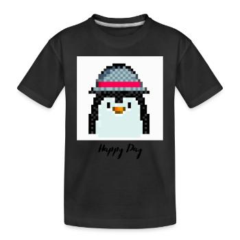 Happy day pingouin - T-shirt bio Premium Enfant - noir - Devant