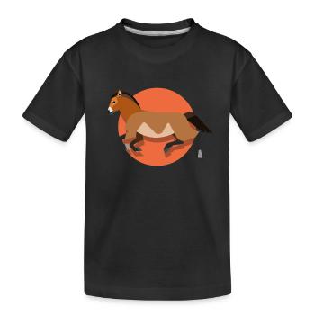 Przewalski-Pferd - Kinder Premium Bio T-Shirt - Schwarz - Vorne