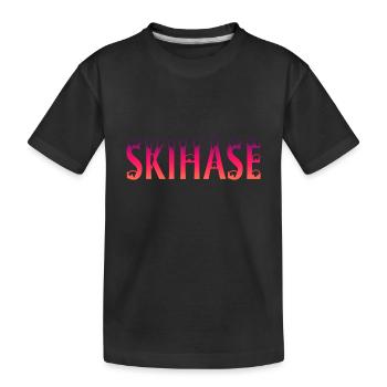 Skihase Spruch Ski - Kinder Premium Bio T-Shirt - Schwarz - Vorne