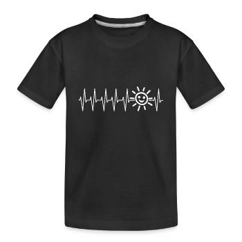 Kardiogramm und Sonne - Sonne im Herzen - Kinder Premium Bio T-Shirt - Schwarz - Vorne