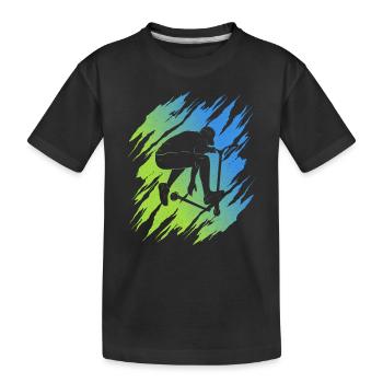 Stunt Scooter Tricks Roller Stuntroller Tretroller - Kinder Premium Bio T-Shirt - Schwarz - Vorne