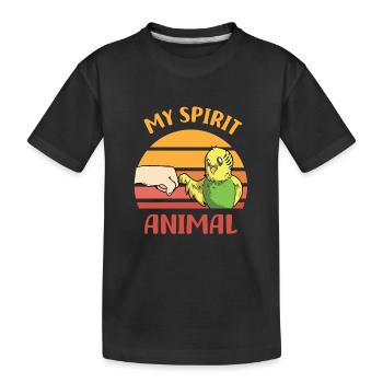 Wellensittich - Kinder Premium Bio T-Shirt - Schwarz - Vorne
