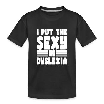 Chemises dyslexiques | Cadeau d’enseignant dyslexique - T-shirt bio Premium Enfant - noir - Devant