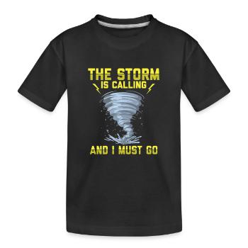 Sturmjäger Shirts | Unwetter Sturm Blitz Geschenke - Kinder Premium Bio T-Shirt - Schwarz - Vorne