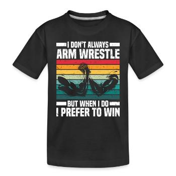 Armdrücken Sport | Wettkampf Armwrestling Geschenk - Kinder Premium Bio T-Shirt - Schwarz - Vorne