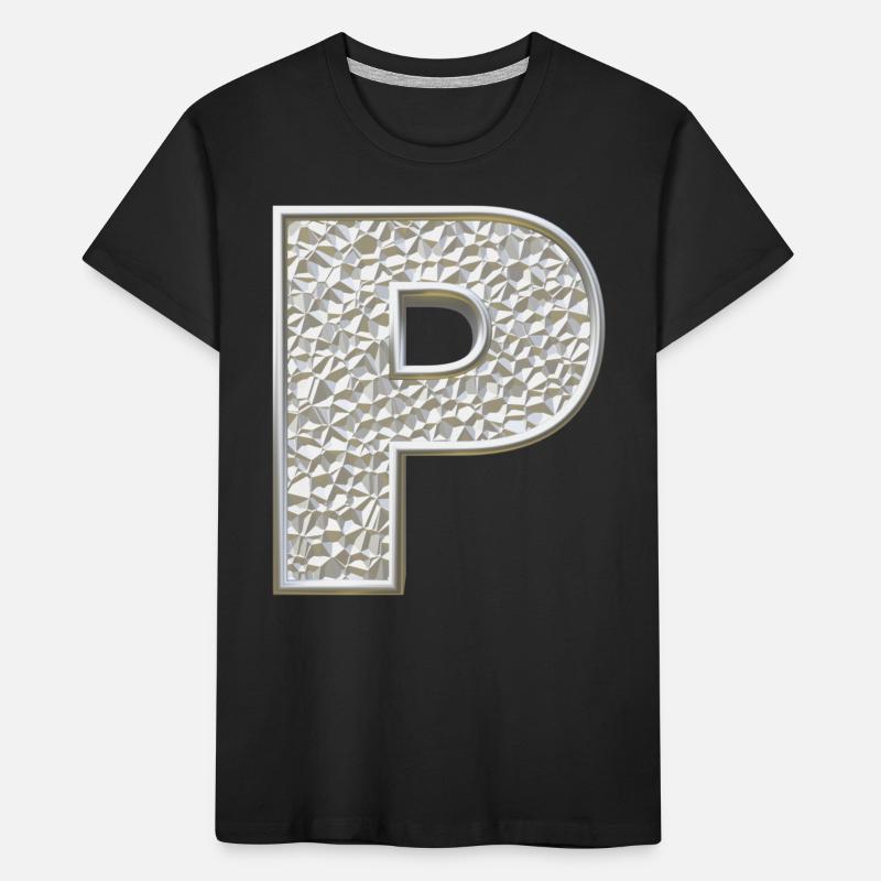 P, lettre, lettre P, initiale, initiale P, monogramme, T-shirt bio Premium Enfant