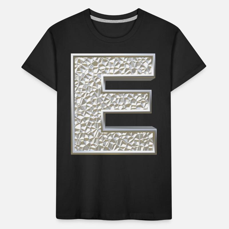E, lettre, lettre E, initiale, initiale E, monogramme, T-shirt bio Premium Enfant
