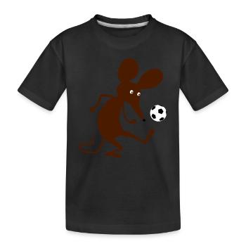 Fussballmaus - Kinder Premium Bio T-Shirt - Schwarz - Vorne