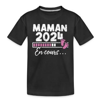 Maman 2024 En Cours - T-shirt bio Premium Enfant - noir - Devant