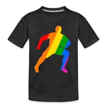La puissance du rugby dans l’arc-en-ciel - T-shirt bio Premium Enfant - noir - Devant