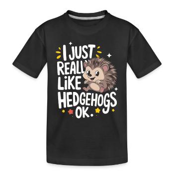 hérisson animal épineux hérisson - T-shirt bio Premium Enfant - noir - Devant
