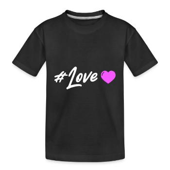 Love Heart - Kids' Premium Organic T-Shirt - black - Front
