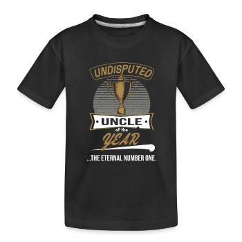 Trophée de l’oncle de l’année pour l’oncle - T-shirt bio Premium Enfant - noir - Devant