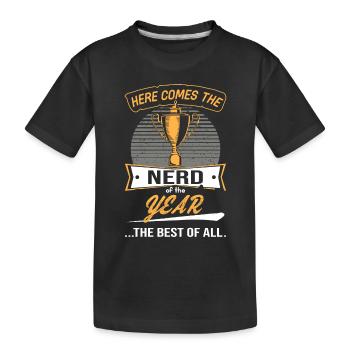 Trophée Trophée du Nerd de l’année - T-shirt bio Premium Enfant - noir - Devant