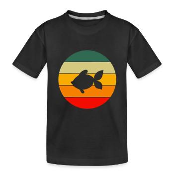 Ozean Tier Geschenk Retro Siamesischer Kampffisch - Kinder Premium Bio T-Shirt - Schwarz - Vorne