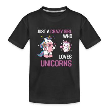 Fantasy Animal Mythical Creature Girl Gift Unicorn - T-shirt bio Premium Enfant - noir - Devant