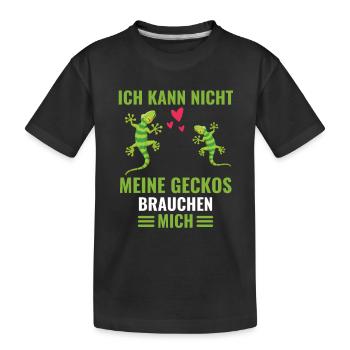Eidechsen Tropisches Tier Geschenk Lustiges Gecko - Kinder Premium Bio T-Shirt - Schwarz - Vorne