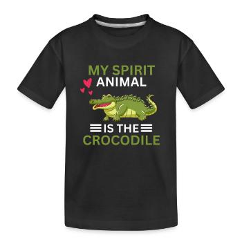 Predator Animal Lovers Gift Funny Crocodile - Kids' Premium Organic T-Shirt - black - Front