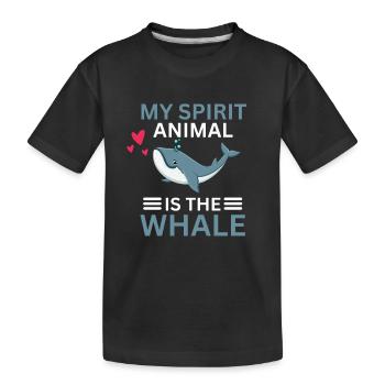 Ocean Animal Predator Gift Funny Whale - Kids' Premium Organic T-Shirt - black - Front