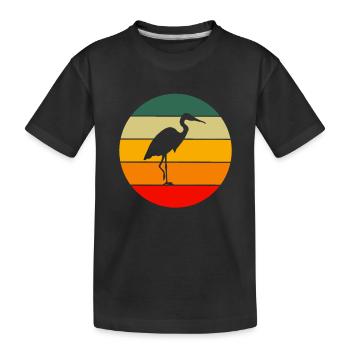 Oiseau Animal Oiseaux Amoureux Cadeau Grue Rétro - T-shirt bio Premium Enfant - noir - Devant