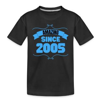 18th Birthday Gift Incredible since 2005 - Kids' Premium Organic T-Shirt - black - Front